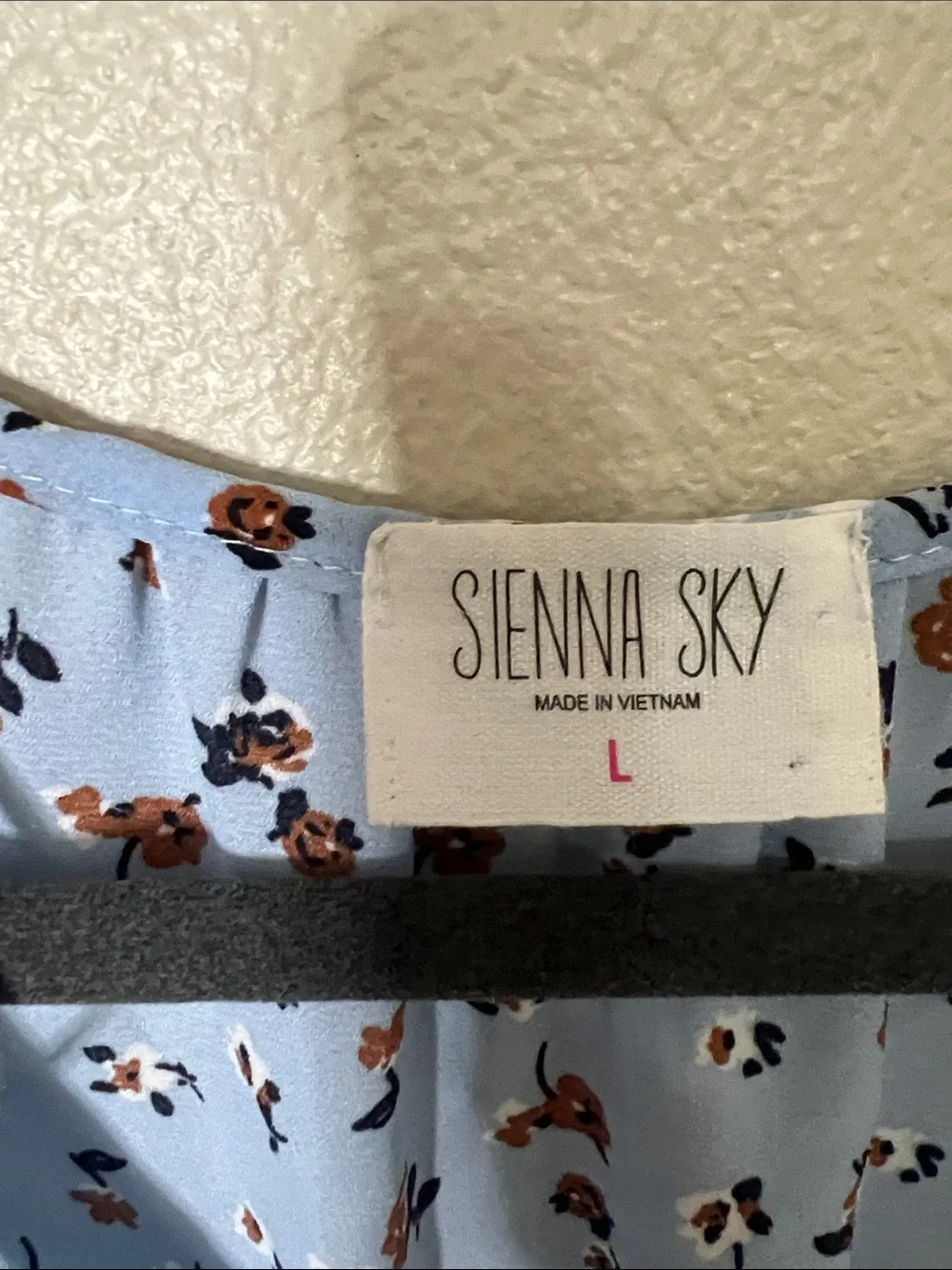 Sienna Sky Light Blue Floral Peplum Tie-Front Blouse